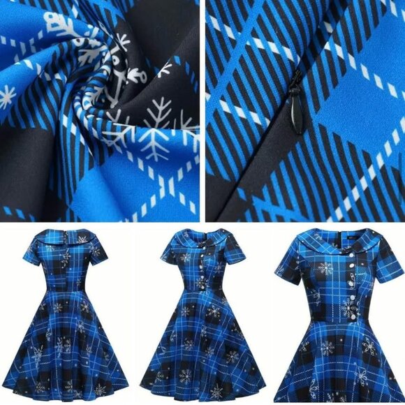 Ladies size Large Christmas Retro Dress - Picture 1 of 11